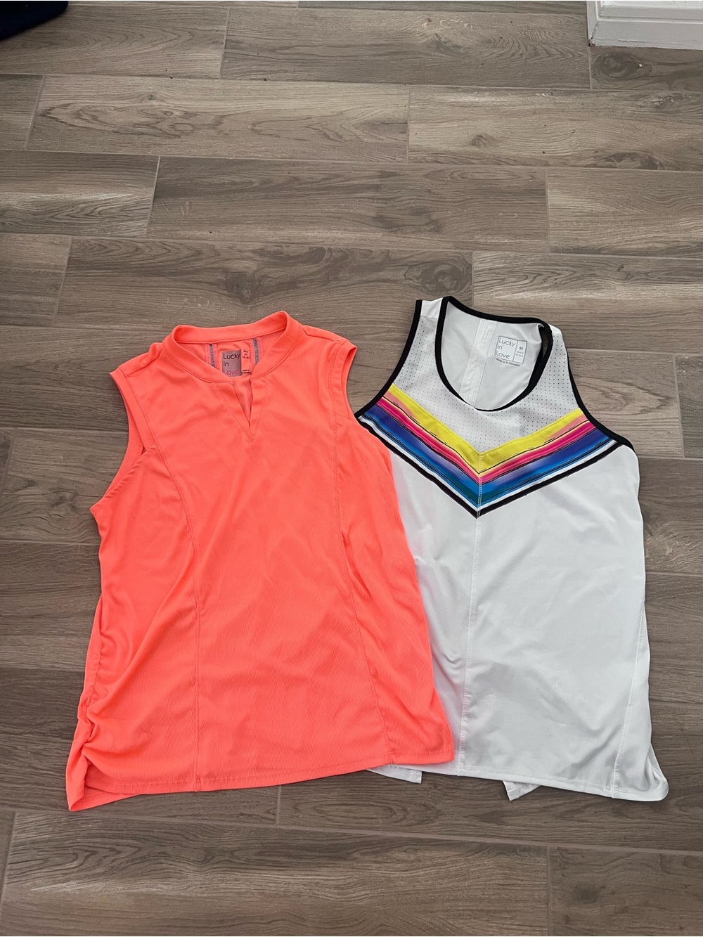 Lucky in Love Lot Of TWO Tennis Golf Tank Top Size M (8-10) Sleeveless
